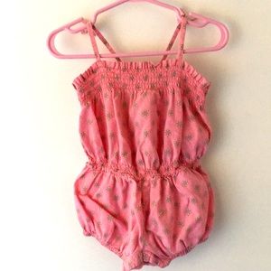 8/15 pink floral strappy romper